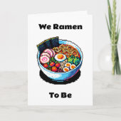 Pixel Art Ramen Noodles Pun Funny Valentijnsdag Kaart (Voorkant)