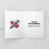 Pixel Art Ramen Noodles Pun Funny Valentijnsdag Kaart (Binnen)