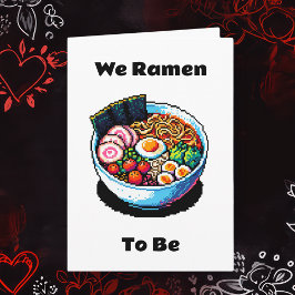 Pixel Art Ramen Noodles Pun Funny Valentijnsdag Kaart