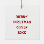 Pixel Art Rendier in de sneeuw Kerstmis Keramisch Ornament (Achterkant)