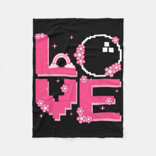 Pixel Art Retro 60s 70s Style Hippie Outfit Love B Fleece Deken