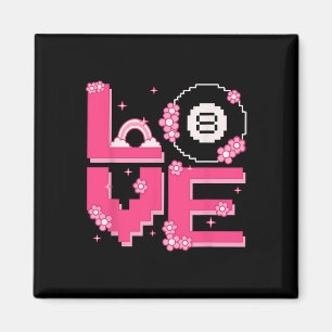Pixel Art Retro 60s 70s Style Hippie Outfit Love B Magneet