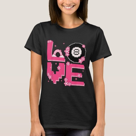 Pixel Art Retro 60s 70s Style Hippie Outfit Love B T-shirt (Voorkant)