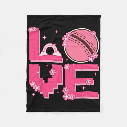 Pixel Art Retro 60s 70s Style Hippie Outfit Love C Fleece Deken (Voorkant)