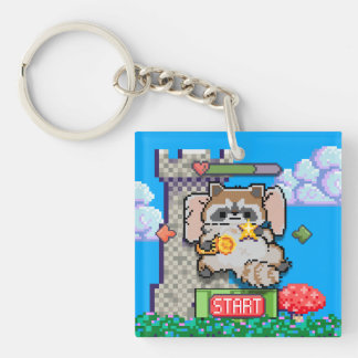 Pixel Art Retro Gamen Dieren Acrylsleutelhanger Sleutelhanger