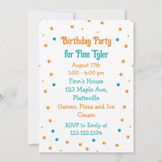 Pixel Art Robot Boy's Verjaardagsfeest Kaart (Achterkant)