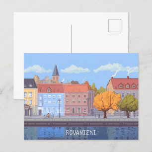 Pixel Art Rovaniemi Finland Briefkaart