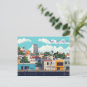 Pixel Art San Salvador El Salvador Briefkaart (Staand voorkant)