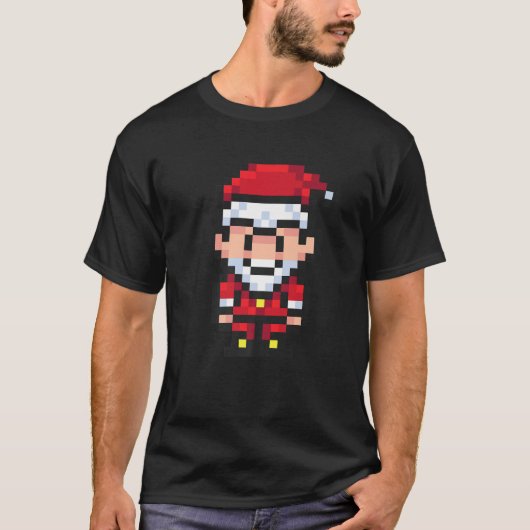 Pixel Art Santa Claus Merry kerstkerstkerstkerstke T-shirt (Voorkant)