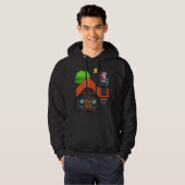 Pixel Art Santa op het dak Kerststal Hoodie (Voorkant volledig)