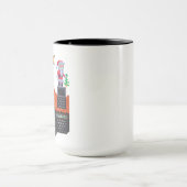 Pixel Art Santa op het dak Kerststal Mok (Midden)