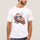Pixel art Schattigee luiaard ontwerp T-shirt (Voorkant)