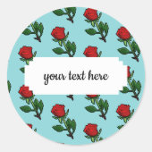  Pixel Art Single Red Rose Pattern Ronde Sticker (Voorkant)