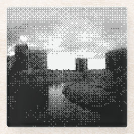 Pixel Art Skyline Glazen Onderzetter