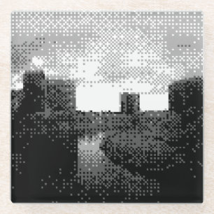 Pixel Art Skyline Glazen Onderzetter