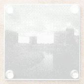 Pixel Art Skyline Glazen Onderzetter (Achterkant)