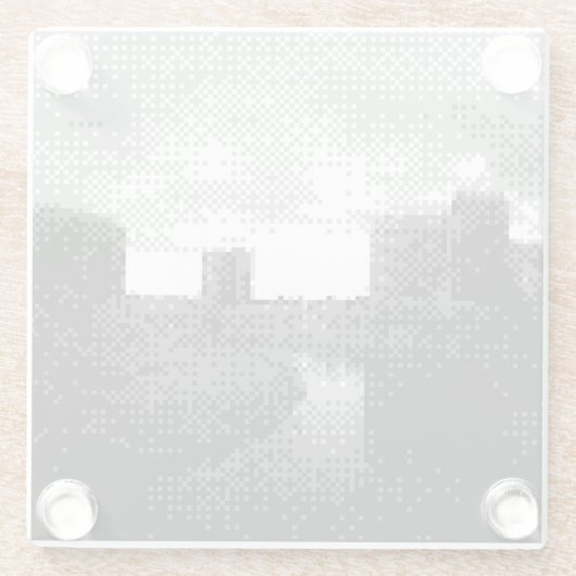 Pixel Art Skyline Glazen Onderzetter (Achterkant)