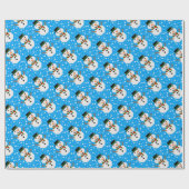 Pixel Art SNEEUWMAN Cadeaupapier (Vlak)