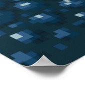 Pixel Art: Sneeuwrijke bergen 's nachts. Poster (Hoek)