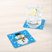 Pixel Art SNOWMAN 3 Kartonnen Onderzetters (Insitu)