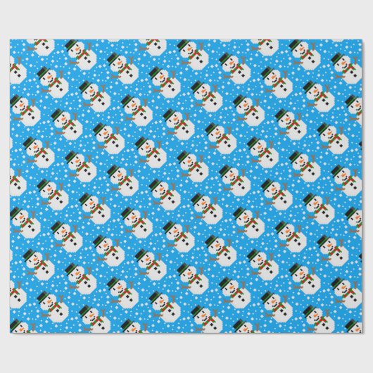 Pixel Art SNOWMAN Cadeaupapier (Vlak)