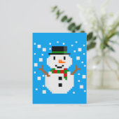 Pixel Art SNOWMAN Feestdagenkaart (Staand voorkant)