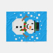 Pixel Art SNOWMAN Fleece Deken (Voorkant (Horizontaal))
