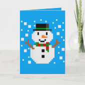 Pixel Art SNOWMAN Kaart (Voorkant)