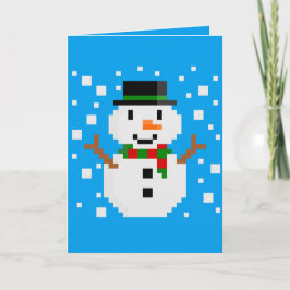 Pixel Art SNOWMAN Kaart