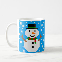 Pixel Art SNOWMAN Koffiemok