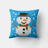 Pixel Art SNOWMAN Kussen (Achterkant)