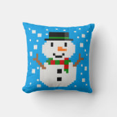 Pixel Art SNOWMAN Kussen (Voorkant)