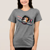 Pixel Art Space Dog - Laser Blaster Pilot Tri-Blend Shirt (Voorkant)