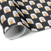 Pixel art spook: Halloween patroon Cadeaupapier (Rol Hoek)