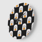 Pixel art spook: Halloween patroon Grote Klok (Hoek)