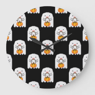 Pixel art spook: Halloween patroon Grote Klok