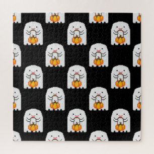 Pixel art spook: Halloween patroon Legpuzzel