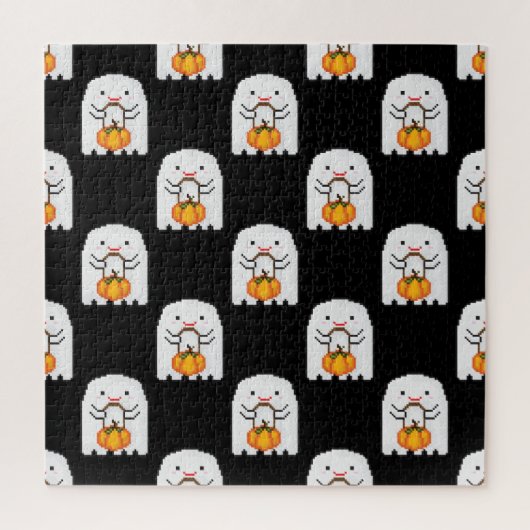 Pixel art spook: Halloween patroon Legpuzzel (Verticaal)
