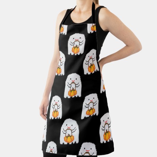 Pixel art spook: Halloween patroon Schort (Insitu)