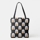 Pixel art spook: Halloween patroon Tote Bag (Achterkant)