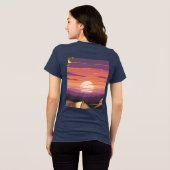 Pixel Art Sunset Blue T-Shirt (Achterkant volledig)