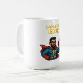 Pixel Art Superheld Dad Mok, Vaderdag Gift Koffiemok (Voorkant links)