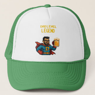Pixel Art Superheld Dad Pet, Vaderdag Gift Trucker Pet