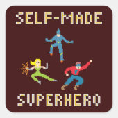 Pixel Art Superhero - Sticker (Voorkant)