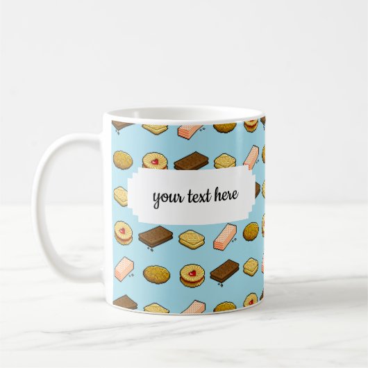 Pixel Art Tasty Cookie Biscuit Patroon Koffiemok (Links)