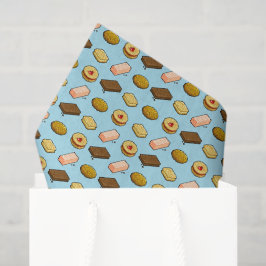 Pixel Art Tasty Cookie Biscuit Patroon Tissuepapier