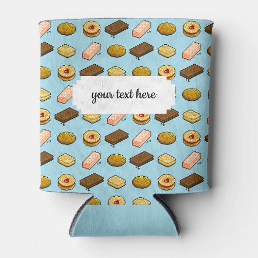 Pixel Art Tasty Cookie Biscuit Pattern Koelbox Blikjeskoeler (Voorkant)