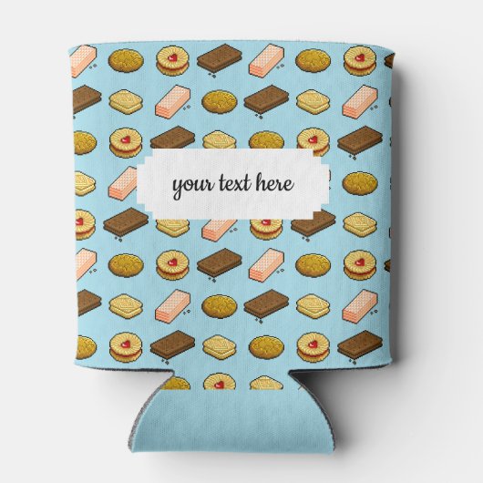 Pixel Art Tasty Cookie Biscuit Pattern Koelbox Blikjeskoeler (Achterkant)