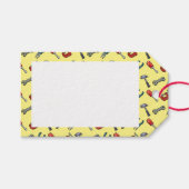 Pixel Art Tool Pattern met Hammer Vice en Pliers Cadeaulabel (Voorkant (Horizontaal))