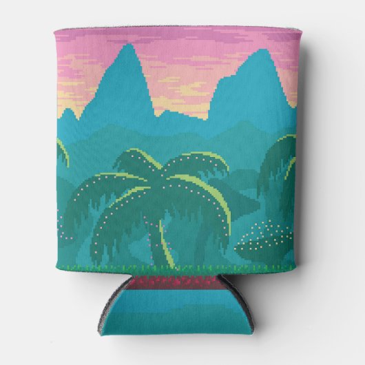 Pixel Art Tropics Landschapsspel Blikjeskoeler (Voorkant)